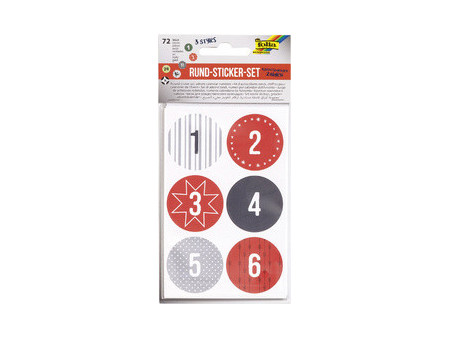 folia Stickers de Noel 'CALENDRIER DE L'AVENT', assorti