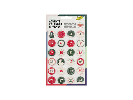 folia 'Buttons' pour calendrier de l'Avent, nacré, en tôle
