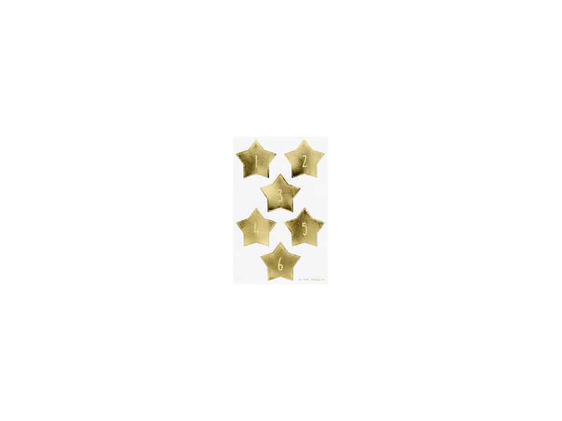 folia Stickers pour calendrier de l'Avent 'STARS GOLD'