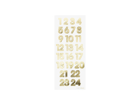 folia Stickers calendrier de l'Avent 'NUMBERS IRIDESCENT'