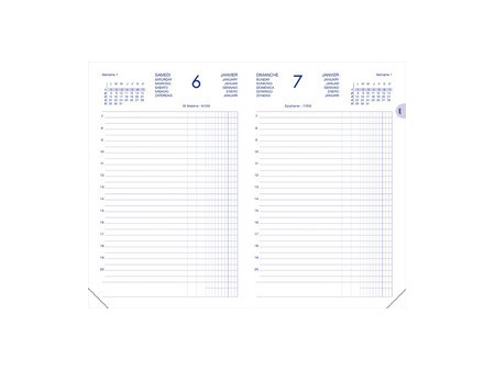 LECAS Agenda journalier Comptoir, 2027, 150 x 270 mm, noir