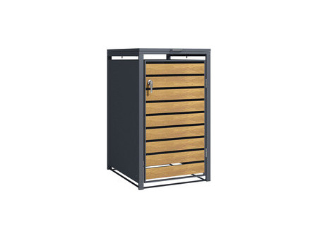 phoenix Abri de poubelle GB1168ASK, 1 porte, aspect argent