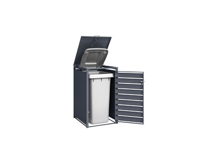 phoenix Abri de poubelle GB1168ASK, 1 porte, aspect argent
