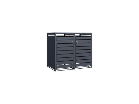 phoenix Abri de poubelle GB2213AWK, 2 portes, aspect bois