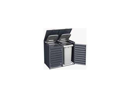 phoenix Abri de poubelle GB2213AWK, 2 portes, aspect bois