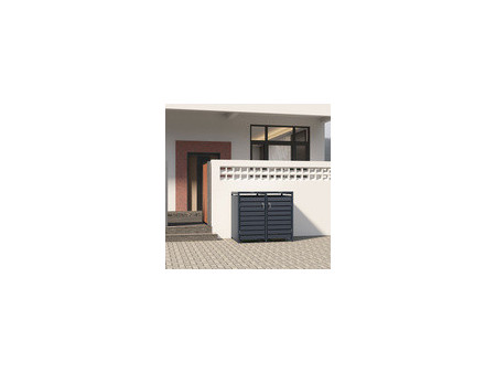 phoenix Abri de poubelle GB2213AAK, 2 portes, aspect argent