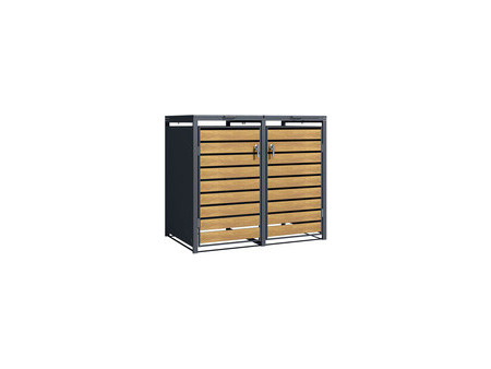 phoenix Abri de poubelle GB2213AAK, 2 portes, aspect argent