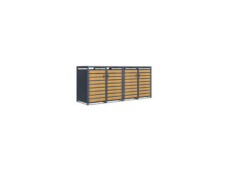 phoenix Abri de poubelle GB44260AWK, 4 portes, aspect bois