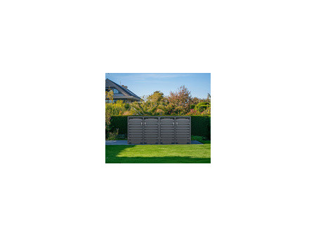 phoenix Abri de poubelle GB44260AAK, 4 portes, aspect argent
