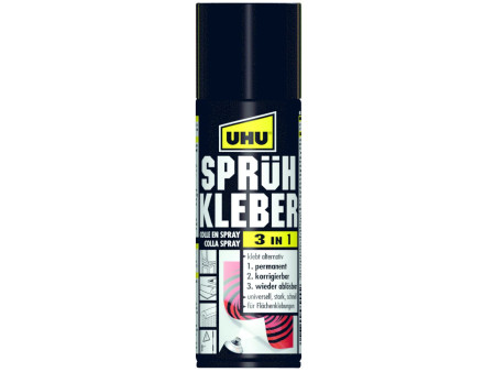 UHU Colle aérosol 3 en 1, redécollable, spray de 200 ml