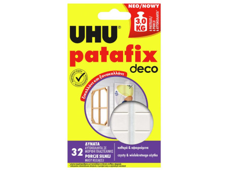 UHU Pastilles adhésives patafix deco, détachable, blanc