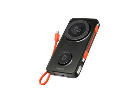 LogiLink Powerbank magnétique, 10.000 mAh, USB-A/USB-C