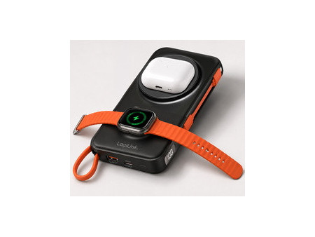 LogiLink Powerbank magnétique, 10.000 mAh, USB-A/USB-C
