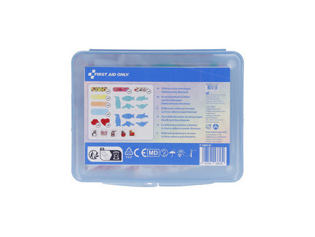 FIRST AID ONLY Pansement pour enfants, boîte plastique de 45