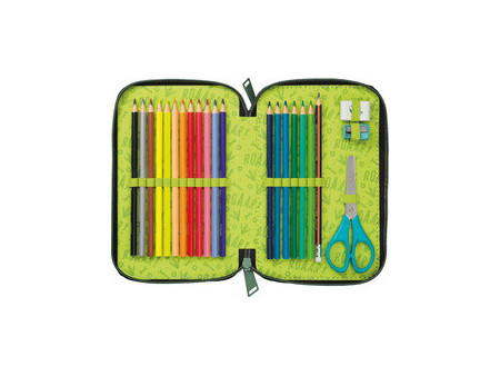 Maped Étui scolaire double Licorne, polyester, garni, rose