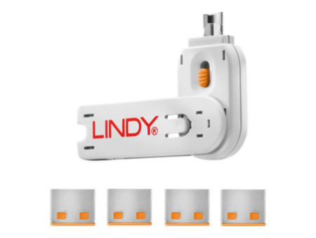 LINDY Clé USB et 4 bloqueurs de ports
