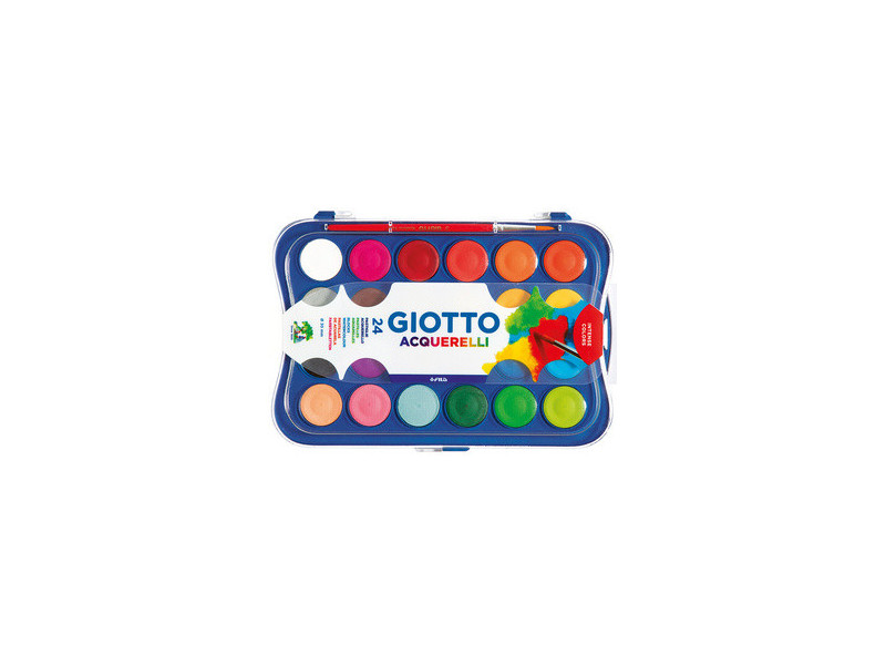 GIOTTO Pastilles de gouache, 12 pastilles, avec pinceau