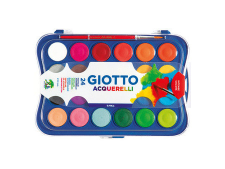GIOTTO Pastilles de gouache, 24 pastilles, avec pinceau