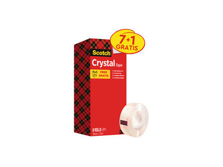 Scotch Ruban adhésif Crystal, 19 mm x 33 m, 3+1 GRATUIT