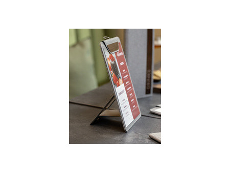 sigel Porte-menu à pince, A5, gris foncé / beige