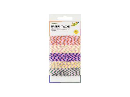 folia Ficelle décorative 'Bakers Twine RAINBOW', 20 m