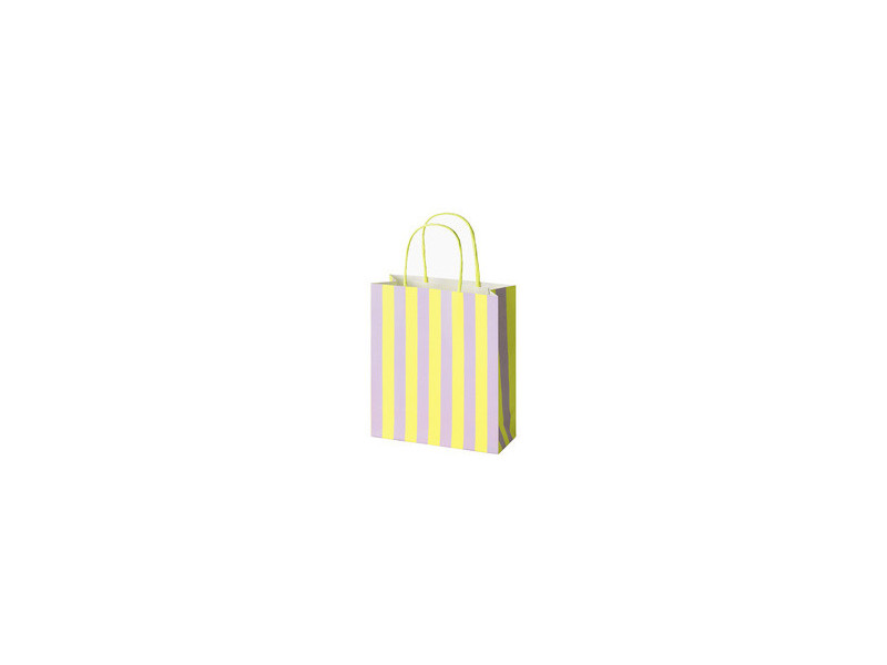 folia Sac en papier 'STRIPES FLUO', taille: S