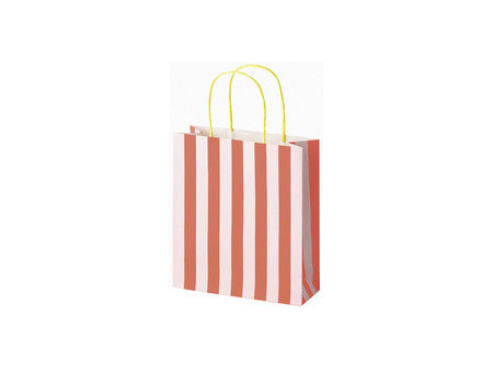 folia Sac en papier 'STRIPES FLUO', taille: S