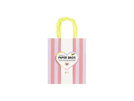 folia Sac en papier 'STRIPES FLUO', taille: S