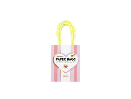 folia Sac en papier 'STRIPES FLUO', taille: M