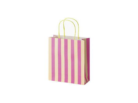 folia Sac en papier 'STRIPES FLUO', taille: M