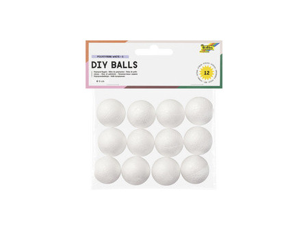 folia Boule en polystyrène S, diamètre: 30 mm, blanc