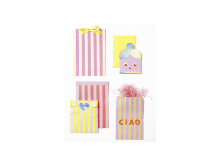 folia Sachet plat Flat Paper Bags Stripes 'GLOW UP'