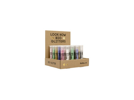 folia Paillettes Bio Glitter, 25x 10 g, en présentoir