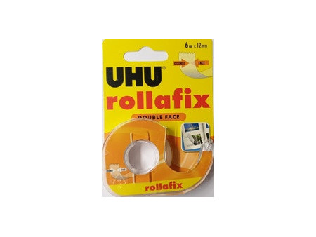 UHU Ruban adhésif rollafix, double face, 12 mm x 6 m