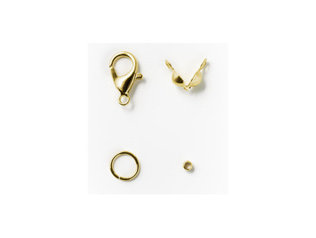folia Kit de fermoirs pour bijoux, 70 pièces, or