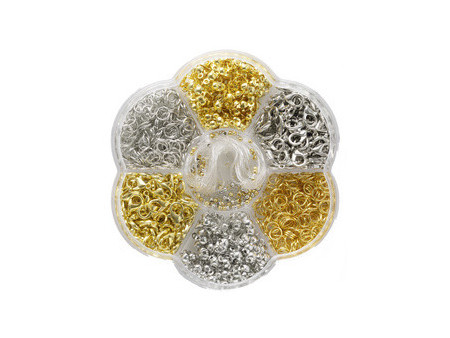 folia Kit de fermoirs pour bijoux, 961 pièces, or et argent