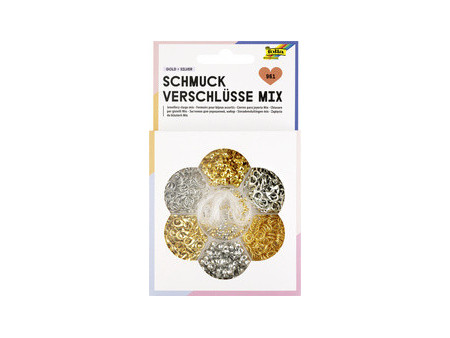 folia Kit de fermoirs pour bijoux, 961 pièces, or et argent