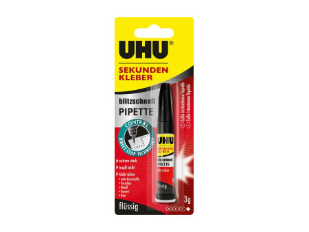 UHU colle instantanée blitzschnell PIPETTE, 3g