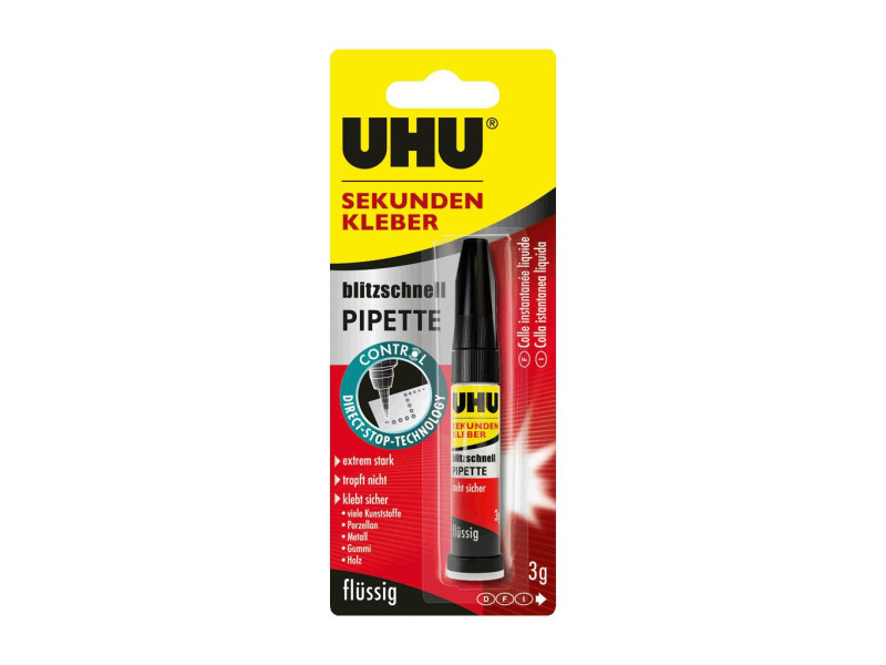 UHU colle instantanée blitzschnell PIPETTE, 3g