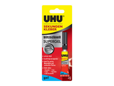 UHU Colle instantanée blitzschnelle SUPERGEL, 3 g,