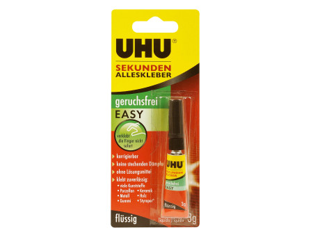 UHU Colle instantanée EASY FLUID, sans solvant, tube de 3 g