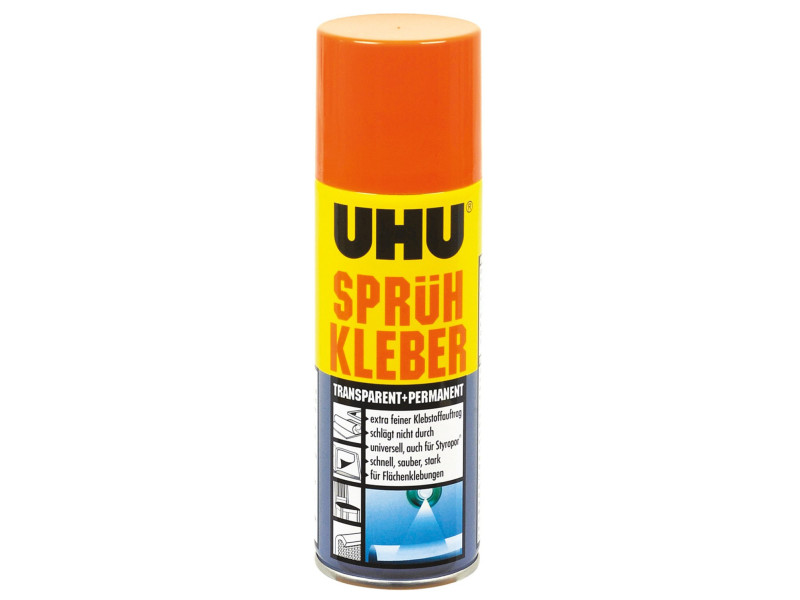 UHU Colle en spray, permanente, transparent, 200 ml