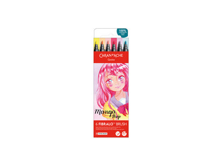 CARAN D'ACHE Feutre FIBRALO Brush MANGA, set de 6