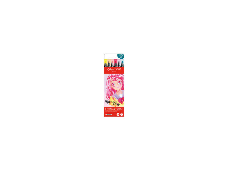 CARAN D'ACHE Feutre FIBRALO Brush MANGA, set de 6