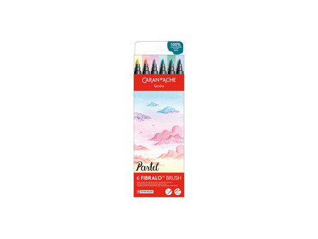 CARAN D'ACHE Feutre FIBRALO Brush PASTEL, set de 6
