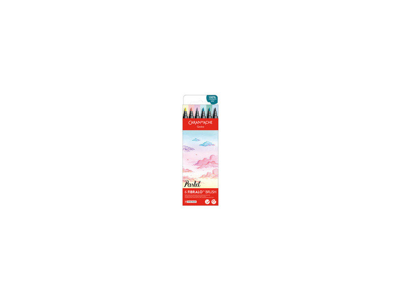 CARAN D'ACHE Feutre FIBRALO Brush PASTEL, set de 6