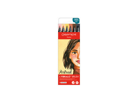 CARAN D'ACHE Feutre FIBRALO Brush PORTRAIT, set de 6