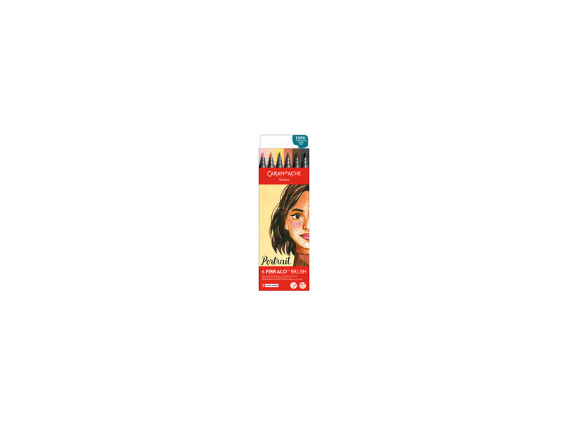 CARAN D'ACHE Feutre FIBRALO Brush PORTRAIT, set de 6