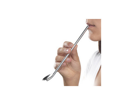 metaltex Cuillère à cocktail / paille, inox, set de 4