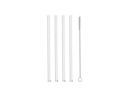 metaltex Paille, en verre, longueur: 200 mm, droit, set de 4